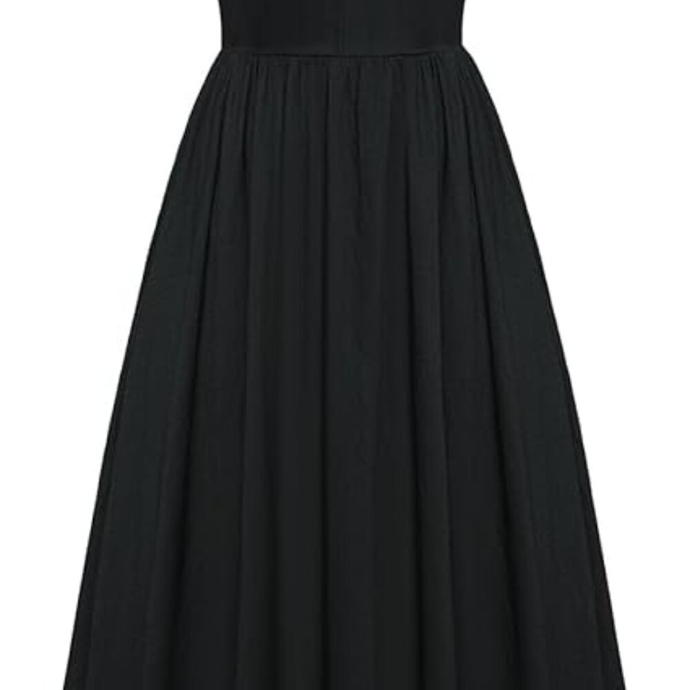 Elegant Black Sleeveless Maxi Dress with Gathered Waist